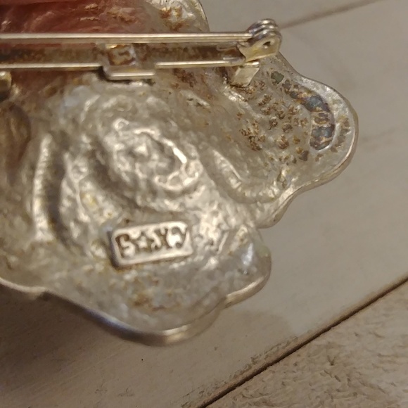 Vintage F⭐XY Enamel Floral Brooch - Picture 4 of 4